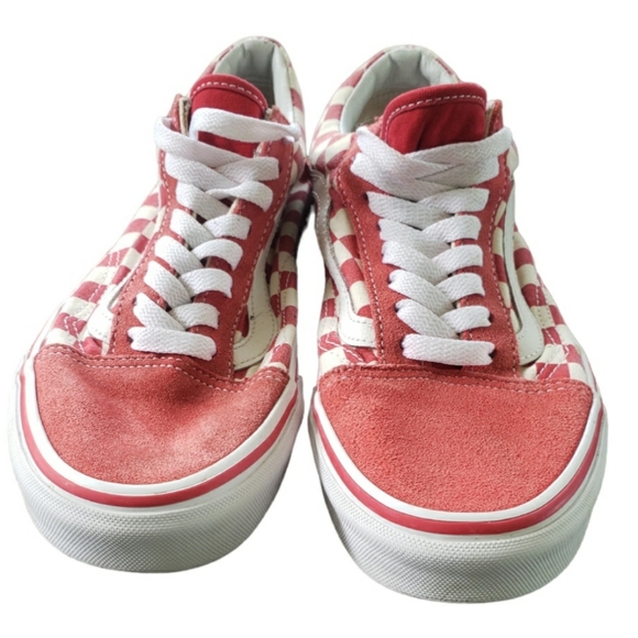 Vans Old School Skateboard Sneakers  Red White Checkered Men’s sz 7 women's 8.5 - Picture 3 of 11